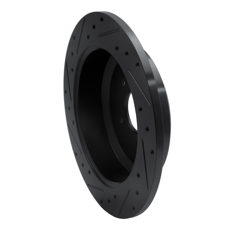 Hyundai Veracruz Brake Rotor (1) - Rear Right - R1 Concepts - Drilled & Slotted - Black - `07-`12